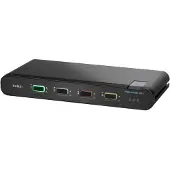 Belkin F1DN104KVM-UNN4, 3840 x 2160 pixels, 4K Ultra HD, Noir, Commutateur KVM, Noir
