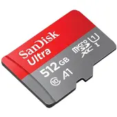 SanDisk Ultra - Carte mémoire flash (adaptateur microSDXC vers SD inclus) - 512 Go - A1 / UHS Class 1 / Class10 - microSDXC UHS-I