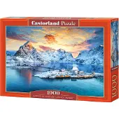 Castorland - Puzzle Lever de soleil sur Sakrisøy, Lofoten, Norvège - 1000 dielov