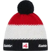 Eisbar Unisexe, Bonnet, Star Pompon Ski Austria, Noir, Multicolore, (Taille unique)