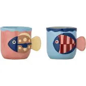 Bloomingville Willy Stoneware Cup 2 Units Bleu,Rose