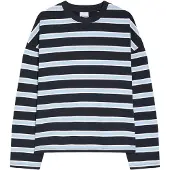 Bershka T-shirt bleu marine / bleu ciel / blanc