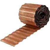 Relaxdays Bordure de pelouse , 5 m x 15 cm, métal, aspect rouillé, en rouleau, bordure de parterre flexible, bordure pour parterres et pelouse, marron