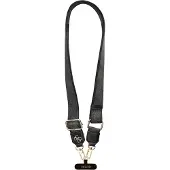 GUESS Crossbody Strap PU 4G Metal Logo - black, Bandoulière pour smartphone, Noir