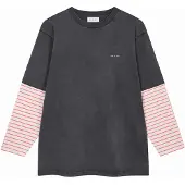 OH APRIL T-shirt anthracite / rose / blanc cassé