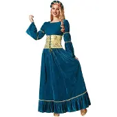 Atosa Medieval Queen Woman Costume Bleu XS-S Enfants