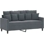 vidaXL Canapé 2 places gris foncé 140 cm velours