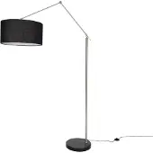 QAZQA Lampadaire en acier réglable avec abat-jour noir 50cm - Editor