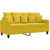 vidaXL Canapé à 2 places Jaune 140 cm Velours