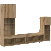 vidaXL Appareils TV muraux 4 pcs Chêne Artisan Bois composite