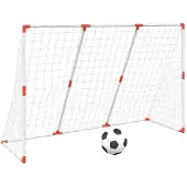vidaXL But de football pour enfants avec ballons 2 en 1 blanc 184x64x124 cm