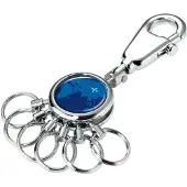 Troika Schlüsselanhänger AROUND THE WORLD, Bleu, Argent