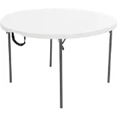 Lifetime Table pliante en plastique Table pliante ronde blanche Ø 122x74 cm