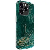 Evelatus iPhone 15 Pro PC Customized Print Design Marble (Apple iPhone 15 Pro), Coque pour téléphone portable, Turquoise