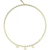 GUESS Borboleta 16-18" Borboleta & 4G Charm, (Acier inoxydable, Verre)