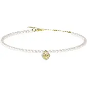 GUESS Collier Femme Guess By Your Side Jubn06023jwygp-U En Perles De Synthèse Et Acier Doré - Pendentif C?Ur Pavé