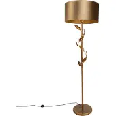 QAZQA Lampadaire doré avec abat-jour bronze et intérieur doré 50cm - Linden