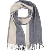 Profuomo Écharpe Laine Rayé Bleu Marron Beige