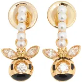 Swarovski Boucles d'oreilles or / noir / blanc