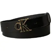 Calvin Klein Ceinture 'CK Monogram Buckle' or / noir