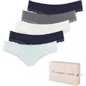 LASCANA Slip bleu marine / bleu clair / gris / blanc