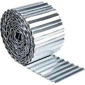 Relaxdays Bordure de pelouse , 5 m x 14 cm, métal galvanisé, en rouleau, bordure flexible pour parterres, bordure pour parterres et pelouse, argent