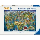 Ravensburger Puzzle Carte Du Monde Avec Points D'Intérêt - 5000 pièces
