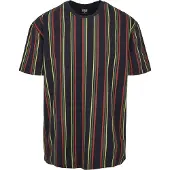 Urban Classics T-Shirt bleu foncé / jaune / rouge