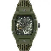 Philipp Plein Montre à affichage analogique 'The Skeleton' gris / gris foncé / vert foncé / blanc cassé