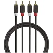 Nedis Câble Audio Stéréo 2x RCA Mâles - 2x RCA Mâles 3,0 m Anthracite