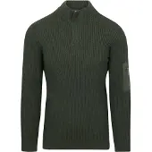 Suitable Mou Pull Demi-Zip Foncé Vert Vert foncé taille XL