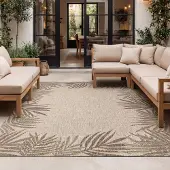 FRAAI Tapis d'extérieur - Tiga Edge Taupe | 120x170 cm | Rectangulaire | Tissage plat