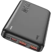 Hoco J101, 10000mAh, 22.5W, QC + PD, Schwarz (10000 mAh, 22.50 W), Chargeur de secours, Noir
