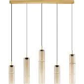 Nova Luce Suspension unique Sano Or 5 lumières droit