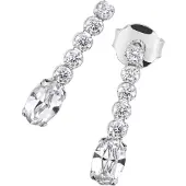 Smart Jewel Boucles d'oreilles argent / blanc