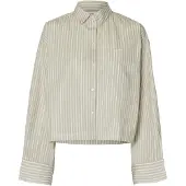 Selected Chemisier 'SLFASTHA' beige foncé / blanc
