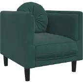 vidaXL Fauteuil avec coussin vert foncé velours