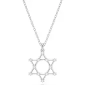 Swarovski Pendentif Insigne, Taille Ronde, Étoile, Blanc, Métal Rhodié
