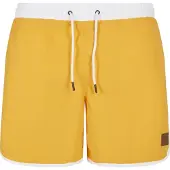 Urban Classics Shorts de bain 'Retro' jaune d'or / blanc