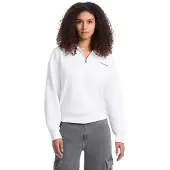 GUESS Jeans Dark Half Zip Sweatshirt Blanc XS Femme