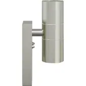 vidaXL Applique murale extérieure 2 pcs argent 7 x 10 x 22 cm acier inoxydable et verre