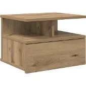 vidaXL Table de nuit flottante chêne artisanal 40 x 31 x 27 cm