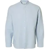 Selected Regclay Linen Long Sleeve Shirt Bleu M Homme