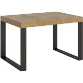 Itamoby Table Extensible 120/380X90 Cm Tecno Chêne Naturel Avec Pieds Anthracite