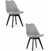 Leobert MARK chaise - gris / pieds noirs x 2
