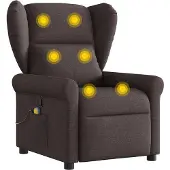 vidaXL Fauteuil de massage brun foncé Tissu