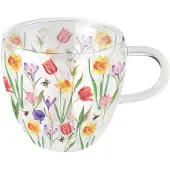 Ambiente Tasse À Thé En Verre Double Paroi Fleurs Du Printemps