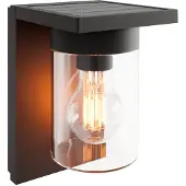 Calex Asti, lampe solaire murale, avec détecteur de mouvement, résistante aux projections d'eau, noire