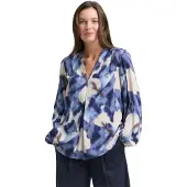 Tom Tailor Chemisier beige / bleu / chocolat