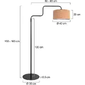 Steinhauer Lampe sur pied noire Bloeba avec un chapeau en liège Ø40cm